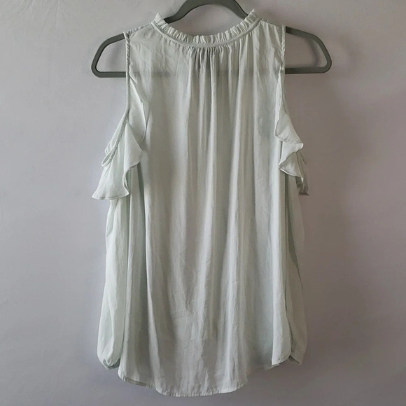 Anthropologie Maeve Mint Green Ruffle Liesel Open Shoulder Blouse S - Picture 8 of 12